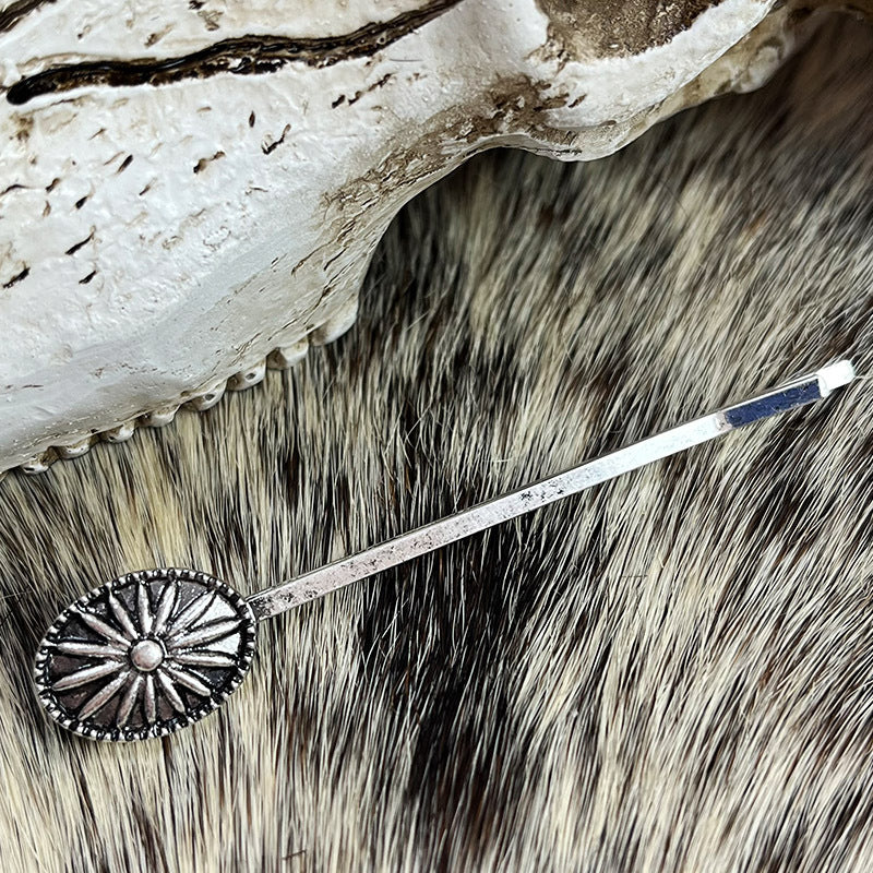 Wholesale Retro turquoise alloy flower western style hairpin